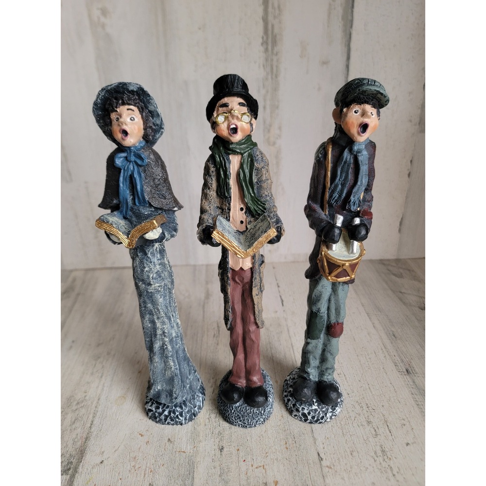 Vintage caroler skinny Victorian standing unique home decor set xmas
